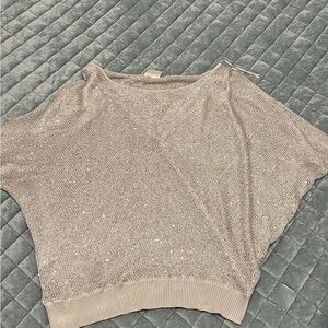 Silver Metallic Knit Top